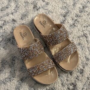 REQUIRED Women's Sparkling Slide Sandals - Bronze
